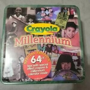 Vintage Crayola Collectible Tin - Millennium With 64 Ct Crayons Factory Sealed